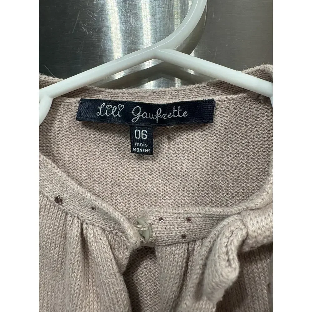 5/$15 Beige Cardigan - Lili Gaufrette - 6mo